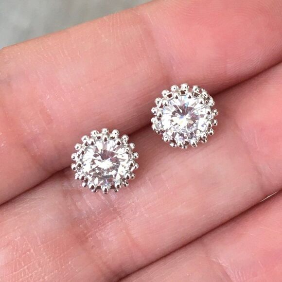 Austrian Crystal Crown Earrings - Picture 3 of 8